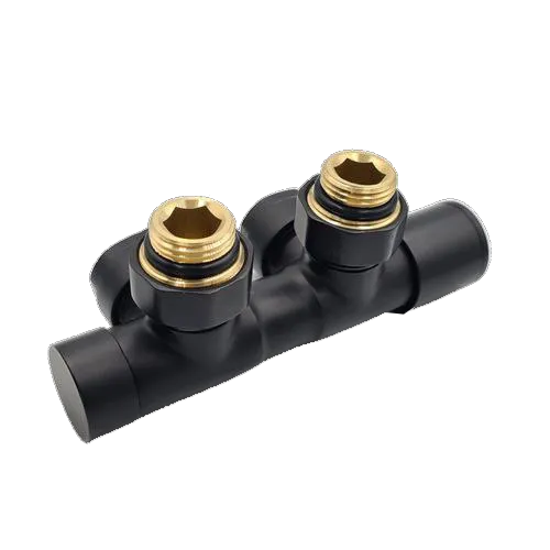 Комплект Duoplex для нижнього підключення радіатора (чорний, без термоголовки)