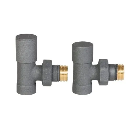 Комплект кутових кранів для підключення радіатора (графіт)