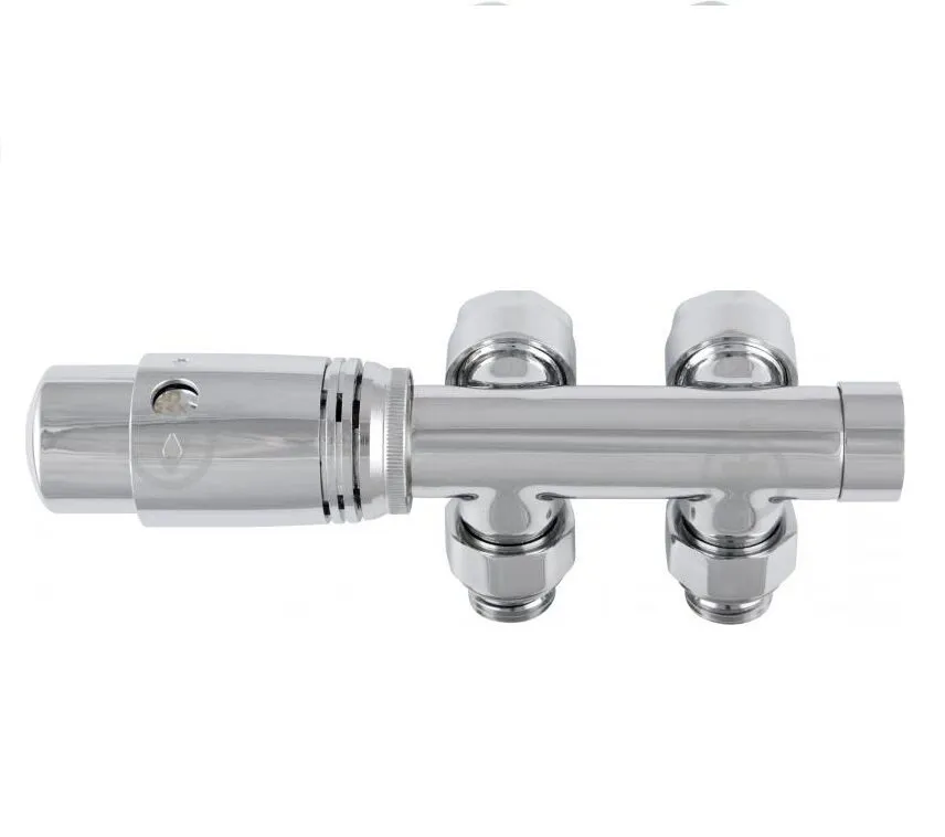 Термостатичний комплект Duoplex для нижнього підключення радіатора (хром)