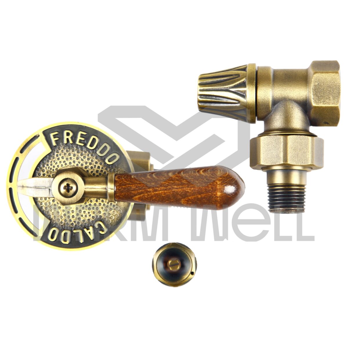Ретро-комплект кутових кранів Warm Well для бокового підключення радіатора (бронза)