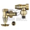 Ретро-комплект кутових кранів Warm Well для бокового підключення радіатора (бронза)