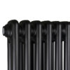 Трубчастий радіатор Column 2 1800×380 мм, чорний, нижнє підключення