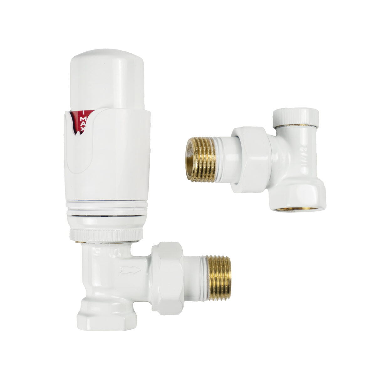 Термостатичний кутовий комплект Warm Well для підключення радіатора (білий)