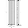 Трубчастий радіатор Column 3 1800×470 мм, білий, нижнє підключення
